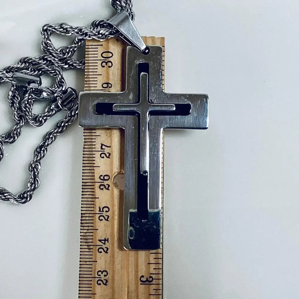 Large cross necklace 316l stainless